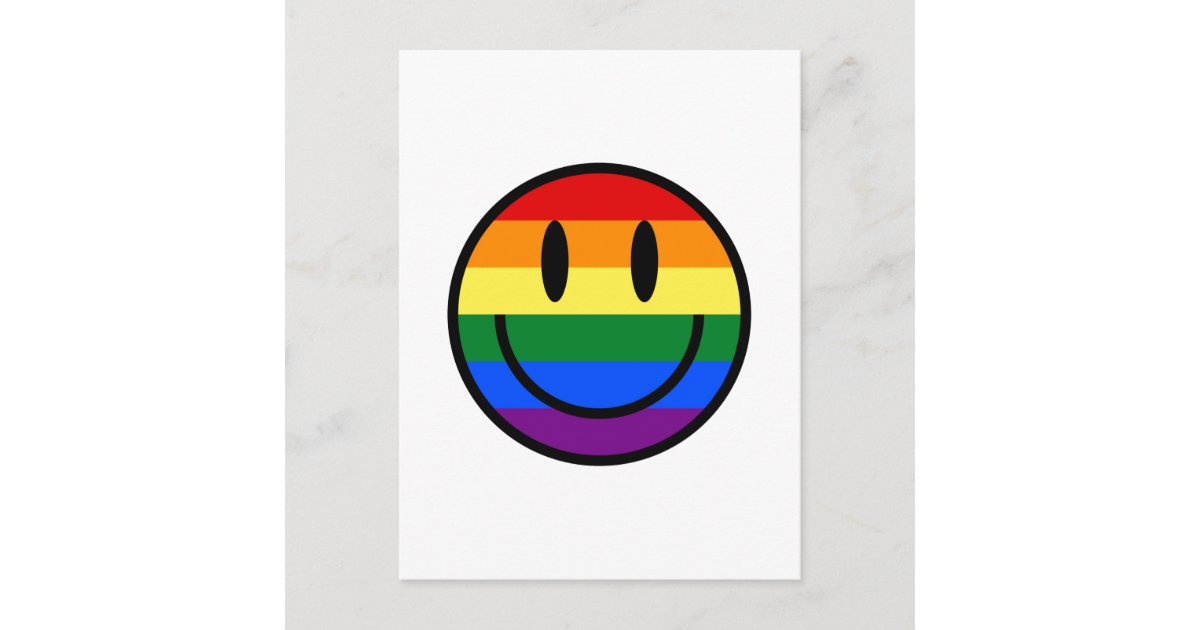 Rainbow Smiley Face Postcard | Zazzle