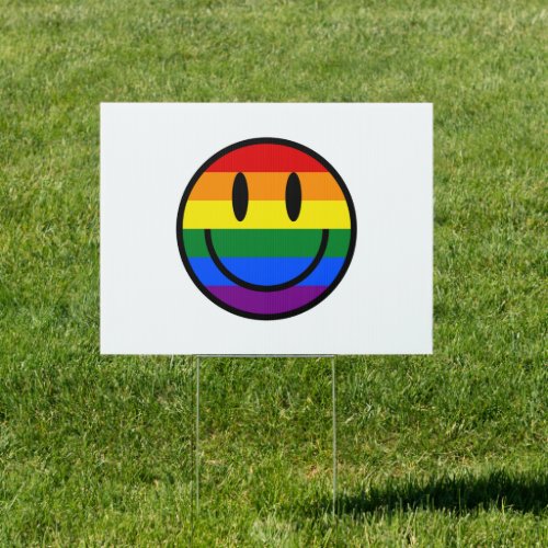 Rainbow Smiley Face Sign