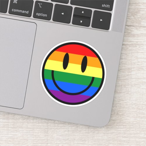 Rainbow Smiley Face Sticker