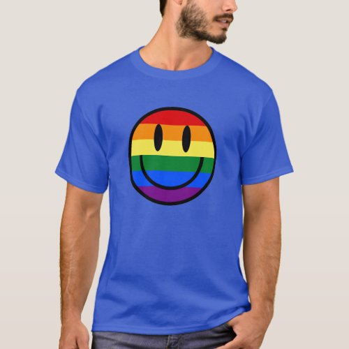 Rainbow Smiley Face T_Shirt