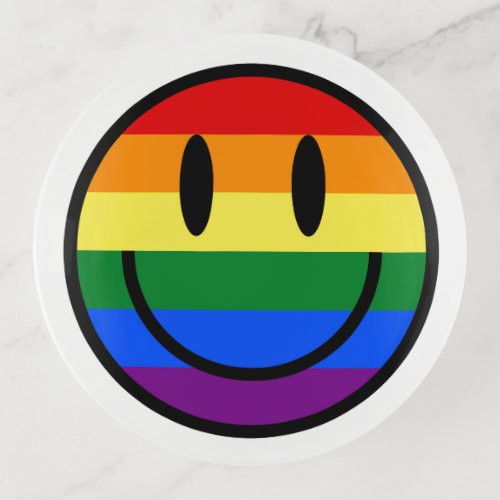 Rainbow Smiley Face Trinket Tray