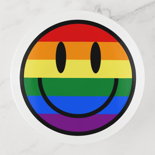 Rainbow Smiley Face Trinket Tray (Front)