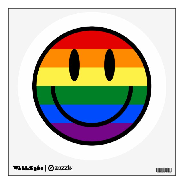 Rainbow Smiley Face Wall Decal (Front)