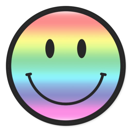 Rainbow Smiley Stickers | Zazzle