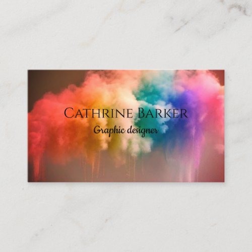 Rainbow smoke cloud pattern business card