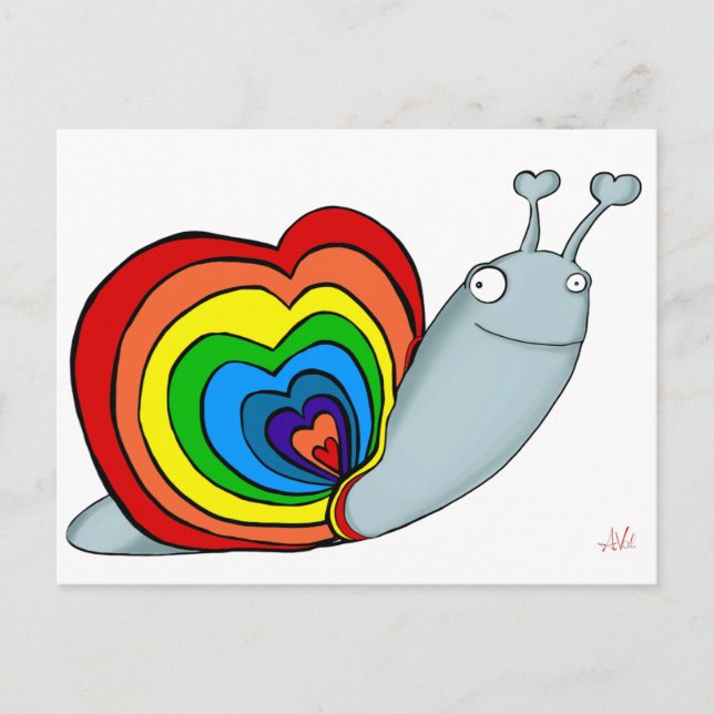RAINBOW SNAIL AVAL POSTCARD (Front)