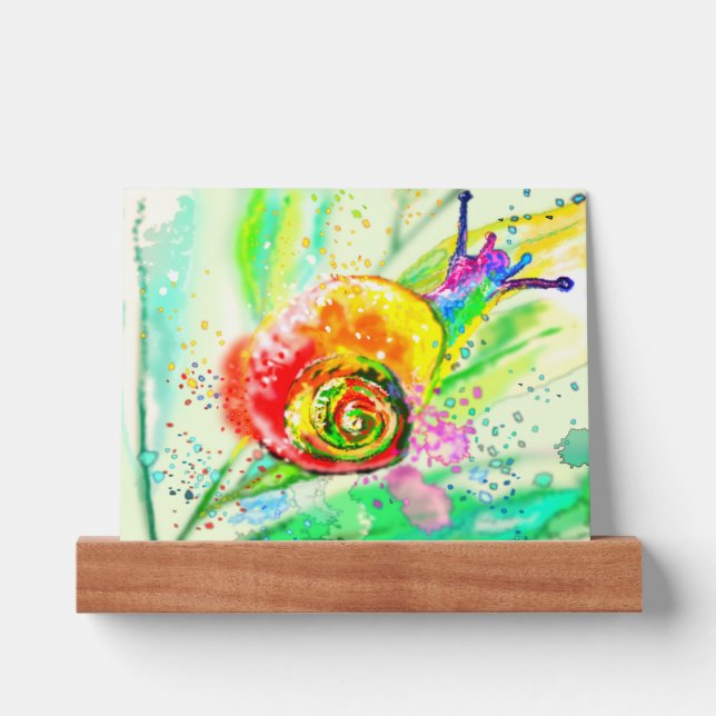 Rainbow Snail Painting Picture Ledge (Front)