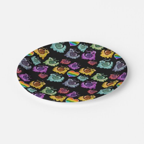 Rainbow Snails Paper Plates