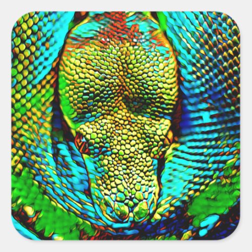 Rainbow Snake Square Sticker