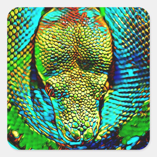 Rainbow Snake Square Sticker (Front)