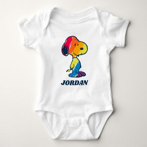 Rainbow Snoopy Baby Bodysuit