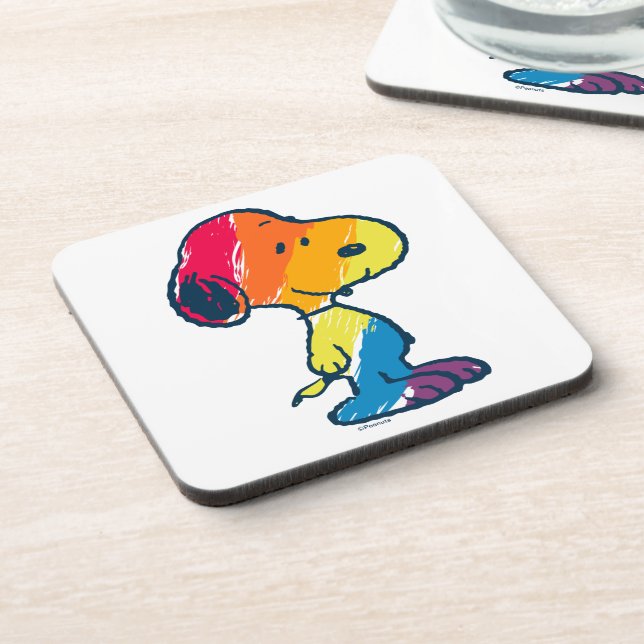Rainbow Snoopy Beverage Coaster (Left Side)