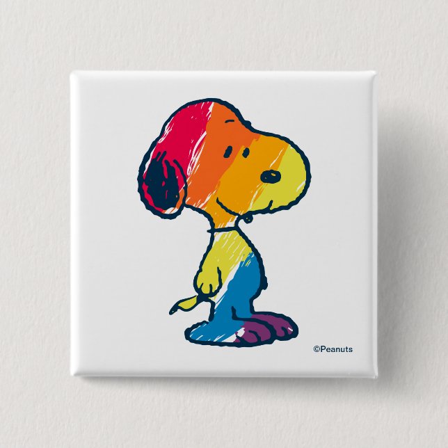Rainbow Snoopy Button (Front)