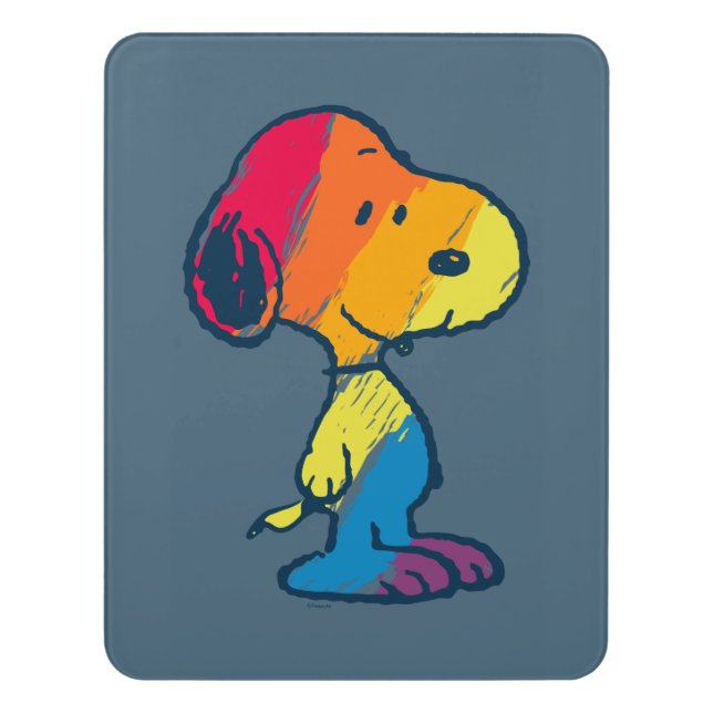 Rainbow Snoopy Door Sign (Contemporary Vert)
