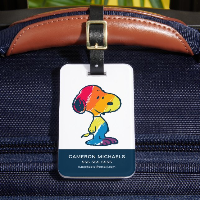Rainbow Snoopy Luggage Tag (Front Insitu 2)