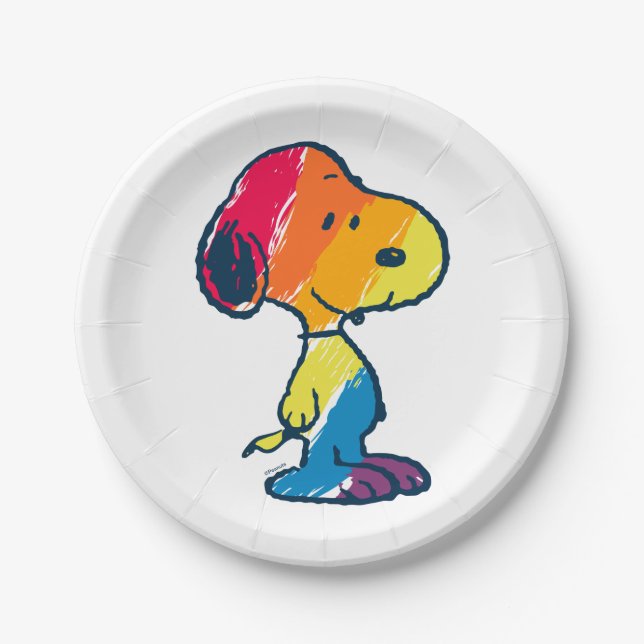 Rainbow Snoopy Paper Plates (Front)