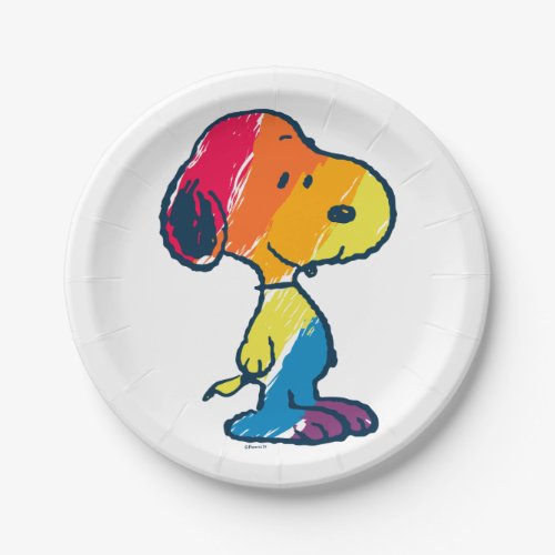 Rainbow Snoopy Paper Plates