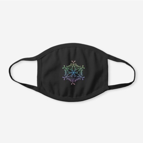 Rainbow Snowflake Black Cotton Face Mask