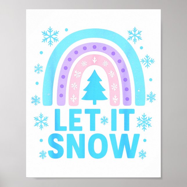 Rainbow Snowflake Christmas Winter Day Suprter Let Poster (Front)