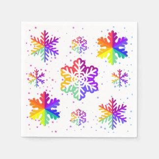 rainbow snowflake pattern napkins