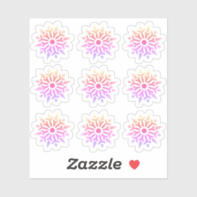 Rainbow Snowflake Vinyl Sticker (Sheet)