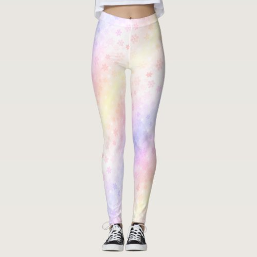 Rainbow snowflakes leggings