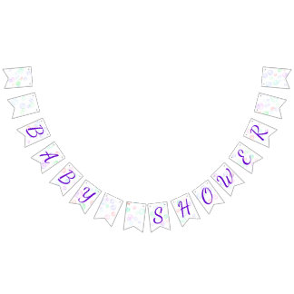 Rainbow Soap Bubbles Baby Shower Bunting Flags
