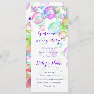 Rainbow Soap Bubbles Baby Shower Invitation