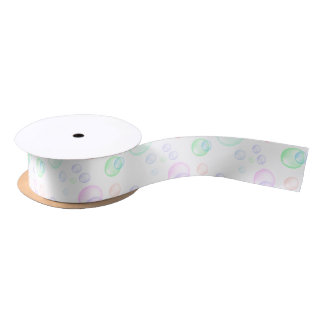 Rainbow Soap Bubbles Baby Shower Satin Ribbon