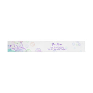 Rainbow Soap Bubbles Baby Shower Wrap Around Address Label