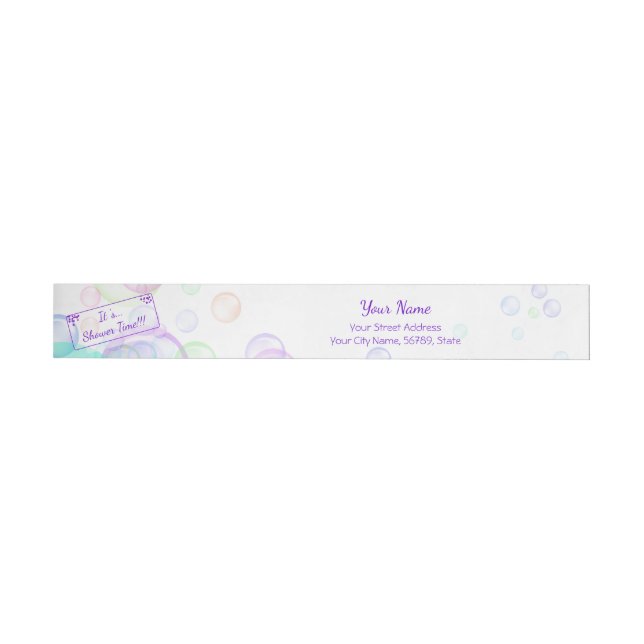Rainbow Soap Bubbles Baby Shower Wrap Around Address Label (Individual)