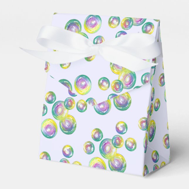 Rainbow Soap Bubbles Bubble Wand Summertime Fun Favor Boxes (Front Side)
