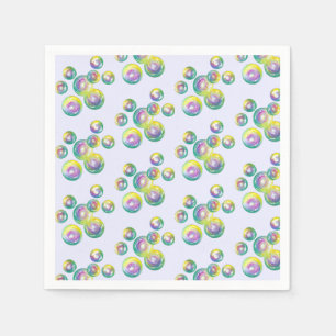 Rainbow Soap Bubbles Bubble Wand Summertime Fun Napkins