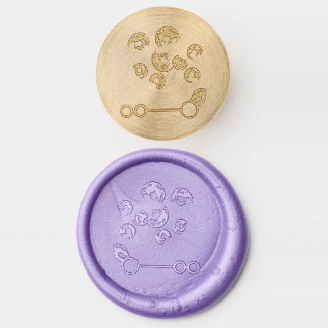 Rainbow Soap Bubbles Bubble Wand Summertime Fun Wax Seal Stamp (Stamped)