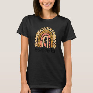 Rainbow Social Worker Leopard Social Work Love T-Shirt