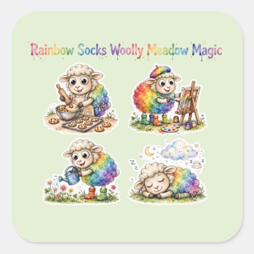 Rainbow Socks Woolly Meadow Magic Sticker Sheet