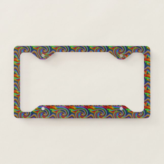Rainbow Solar Glow License Plate Frame (Front)