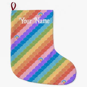 Rainbow Solitaire Clamshell Large Christmas Stocking