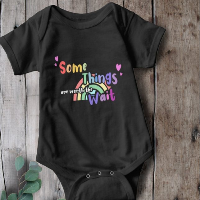 Rainbow Some things are worth the wait Baby Bodysuit (Creator Uploaded)
