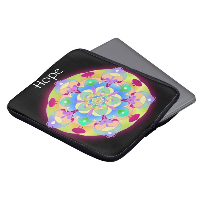 Rainbow Song Mandala  Laptop Sleeve (Front Top)