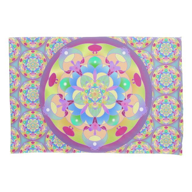Rainbow Song Mandala Pillow Case (Front)