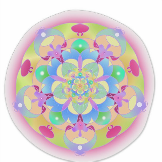 Rainbow Song Mandala Sticker (Front)