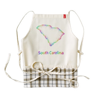 Rainbow South Carolina map Zazzle HEART Apron