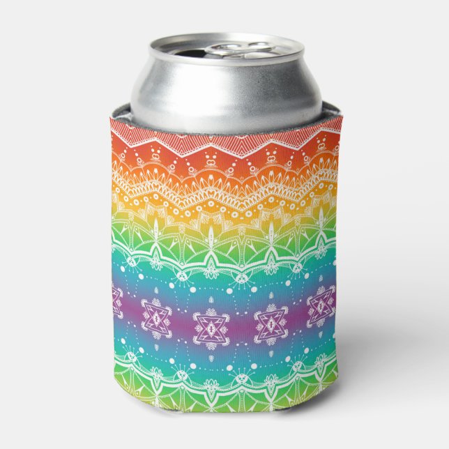 Rainbow Southwest Pattern By Megaflora Can Cooler (Can Front)
