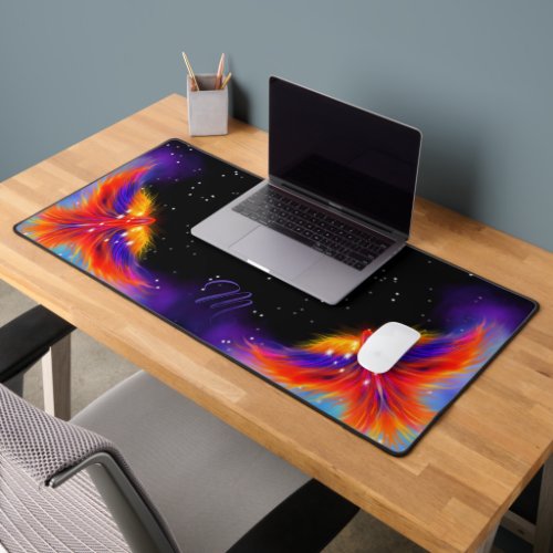 Rainbow Space Phoenix Monogram Desk Mat