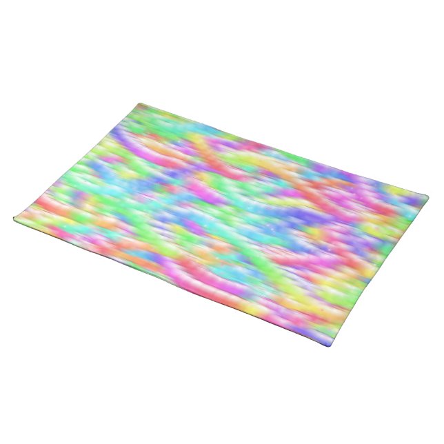 Rainbow sparkle bubbles cloth placemat (On Table)