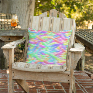 Rainbow sparkle bubbles outdoor pillow