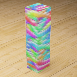 Rainbow sparkle bubbles wine box