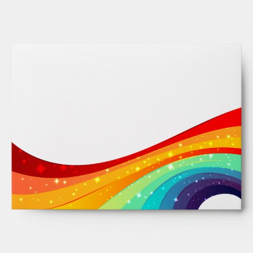 Rainbow Sparkle Glam Diva Gay Pride Birthday Party Envelope