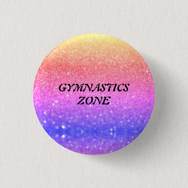 Rainbow Sparkle Gymnastics Zone Button (Front)